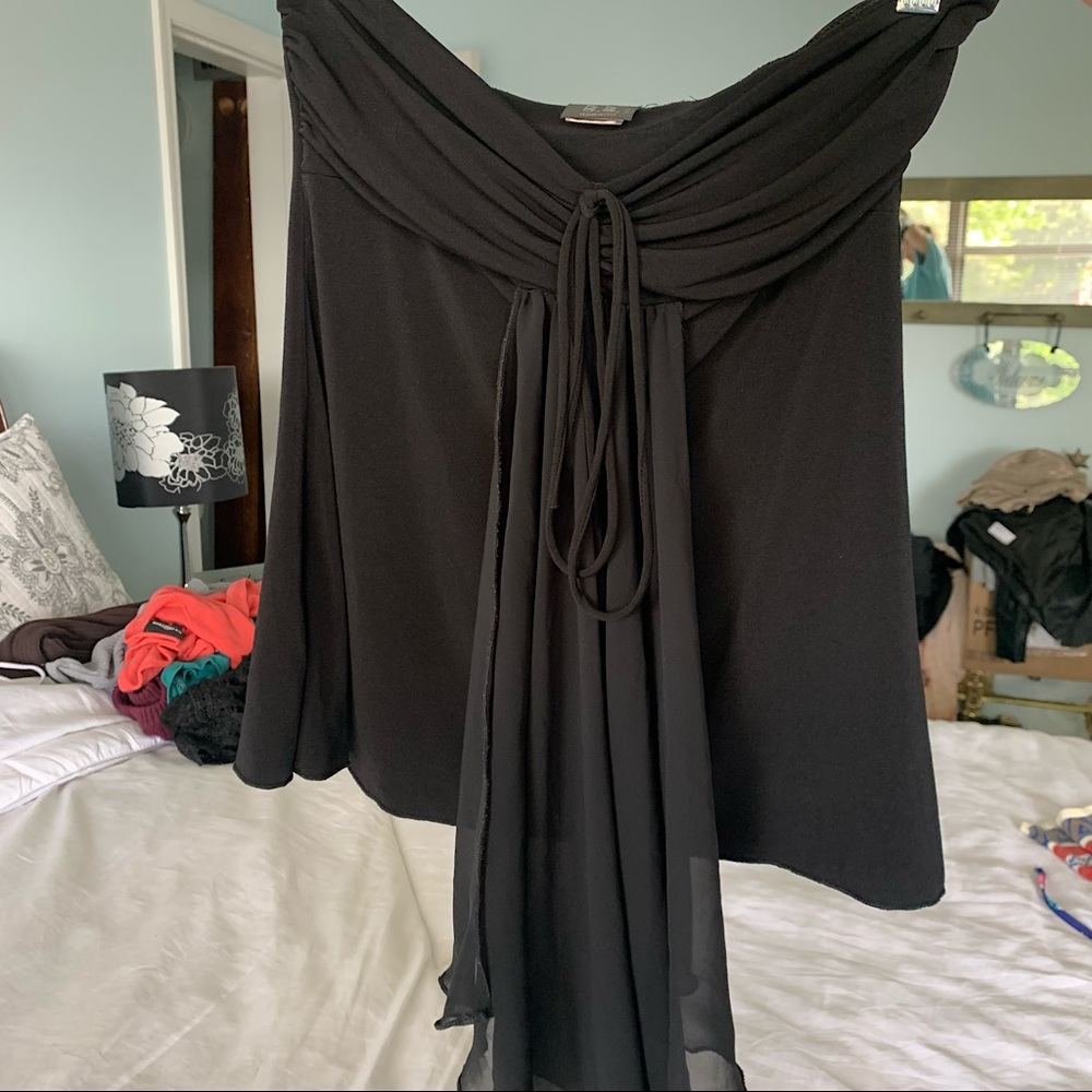 Strapless black dressy top